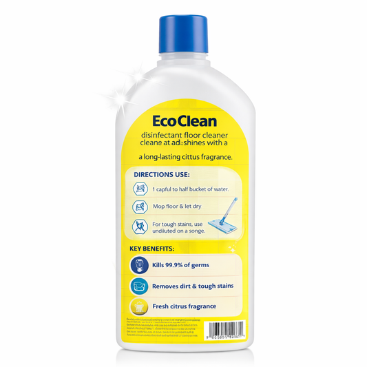 Eco Clean Floor Cleaner Liquid | Disinfectant | Kills 99.9% Grime | Citrus Fragrance
